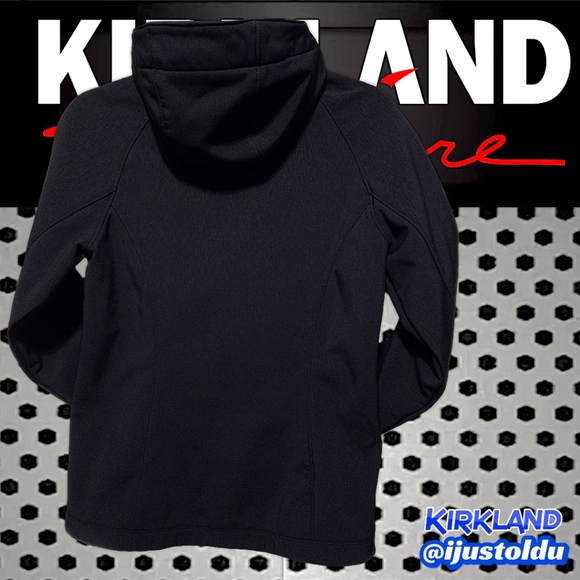 Kirkland Signature Fleece Lined Soft Shell Hooded Zip-Up Jacket, Black Woman's S - Picture 5 of 16
